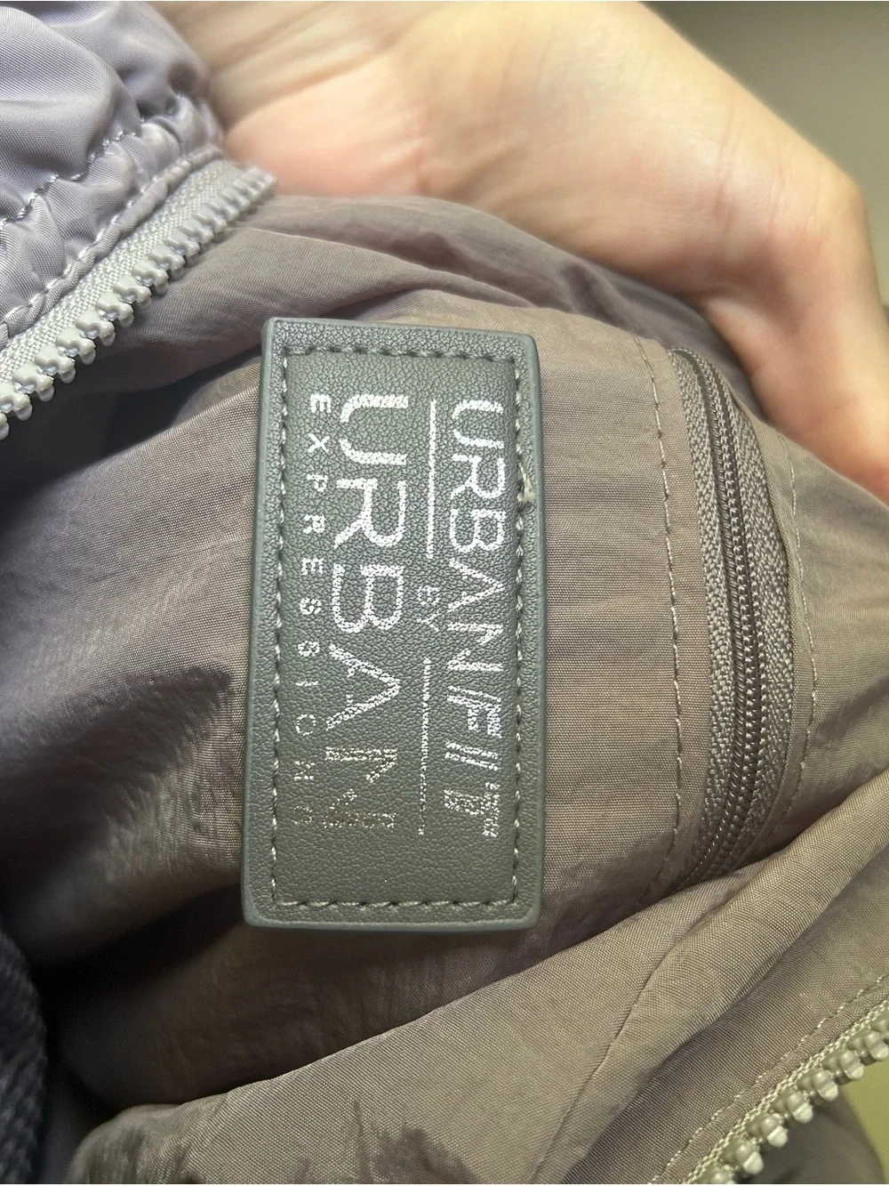 Urban Expressions Quilted Hobo Bag — Light Gray